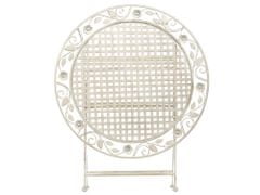 Beliani Záhradný kovový stôl 90 cm špinavo biely BIVIO