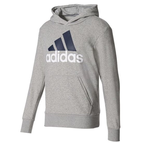 Adidas Mikina sivá Essentials Linear Pullover Hood French Terry M