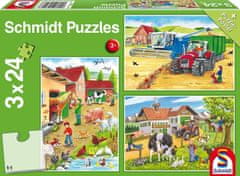 Schmidt Puzzle Na farme 3x24 dielikov