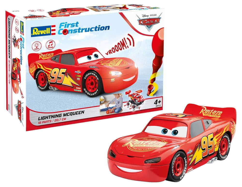 REVELL First Construction auto 00920 - Lightning McQueen (svetelné a zvukové efekty) (1:20)