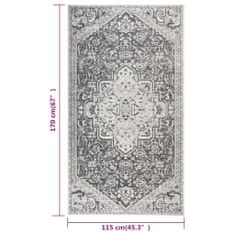 Vidaxl Vonkajší koberec hladké tkanie 115x170 cm bledosivý