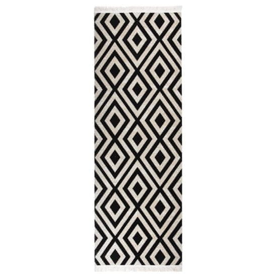 Vidaxl Vonkajší koberec hladké tkanie 80x250 cm čierny a béžový