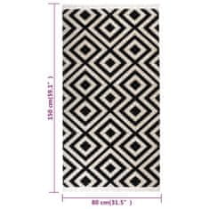 Vidaxl Vonkajší koberec hladké tkanie 80x150 cm čierny a bledobéžový