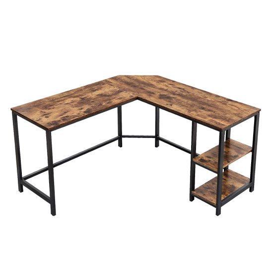 Houseland Rohový stôl SARAH hnedý/čierny