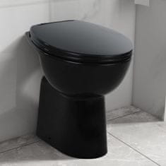 Petromila vidaXL Vysoké bezokrajové WC s jemným zatváraním o 7 cm vyššie keramické čierne