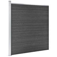 Vidaxl Sada plotových panelov WPC 619x(105-186) cm čierna