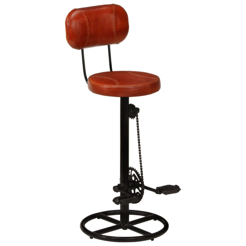 Vidaxl Barové stoličky 2 ks čierno-hnedé pravá kozia koža