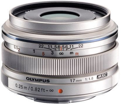 Olympus EW-M1718 - 17mm F1.8, strieborná