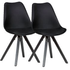 Bruxxi Jedálenská stolička Benny (SET 2 ks), syntetická koža, čierna