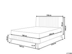 Beliani Ženilková čalúnená posteľ 180 x 200 cm béžová TALENCE