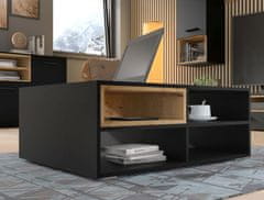 Homlando Konferenčný stolík ANETTE M 94x70 cm čierny mat / dub artisan