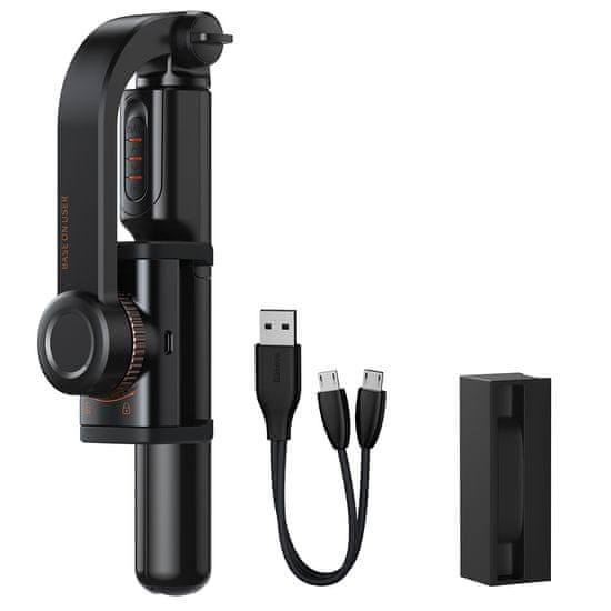 BASEUS Lovely Uniaxial Bluetooth skladací/polohovateľný selfie stabilizátor SULH-01, čierna