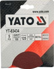 YATO  Brúsny papier 125 mm P120 5 ks suchý zips