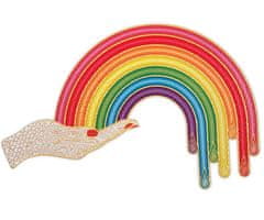 Galison Tvarové metalické puzzle Rainbow Hand 750 dielikov