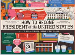 Galison Obojstranné puzzle Ako sa stať prezidentom Spojených štátov 500 dielikov