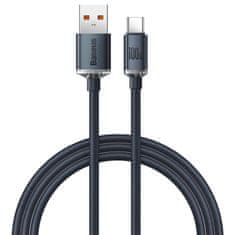BASEUS Crystal Shine Series nabíjací/dátový kábel USB-A/USB-C 100W 1,2m CAJY000401, čierna