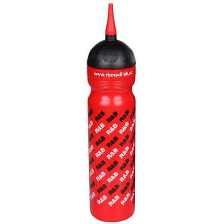 R&B športová fľaša logo R&B s hubicou červená Objem: 1000 ml