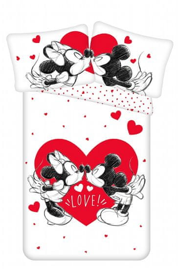 Jerry Fabrics Obliečky Mickey and Minnie Love 05 140x200, 70x90 cm