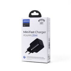 Joyroom Mini Fast Charger sieťová nabíjačka USB-C 25W 3A, čierna