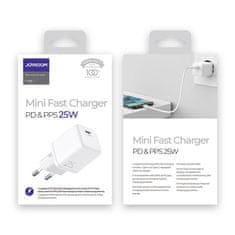 Joyroom Mini Fast Charger sieťová nabíjačka USB-C 25W 3A, biela