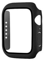 Coteetci Polykarbonátové puzdro s ochranou displeja pre Apple Watch 7 45 mm, čierne