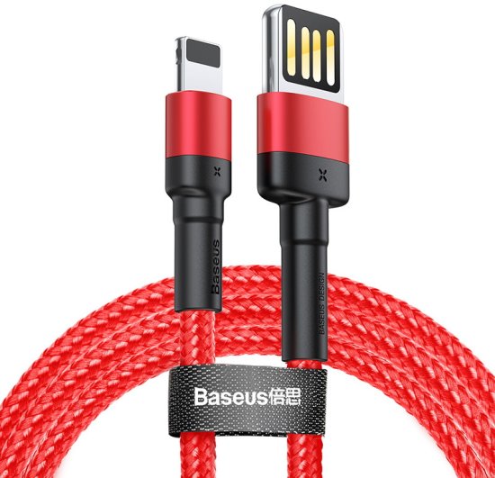 BASEUS Cafule (Special Edition) nabíjací / dátový kábel USB na Lightning 2,4 A 2 m CALKLF-H09, červená