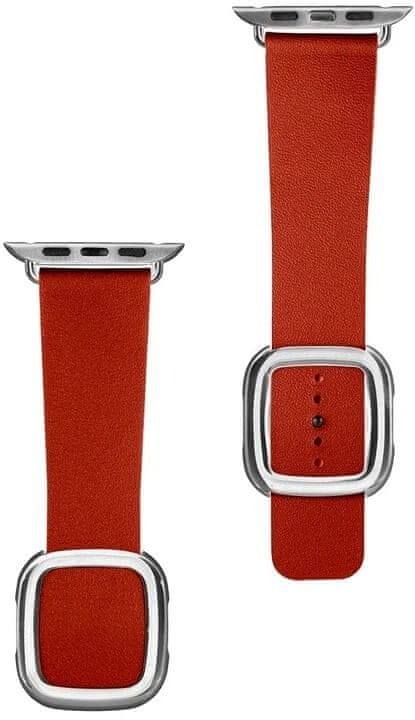 Coteetci Kožený magnetický remienok Nobleman pre Apple Watch 42/44/45mm, červený