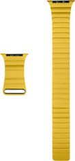 Coteetci Kožený magnetický remienok Loop Band pre Apple Watch 38/40/41mm, žltý