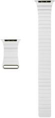 Coteetci Kožený magnetický remienok Loop Band pre Apple Watch 42/44/45mm, biely - rozbalené