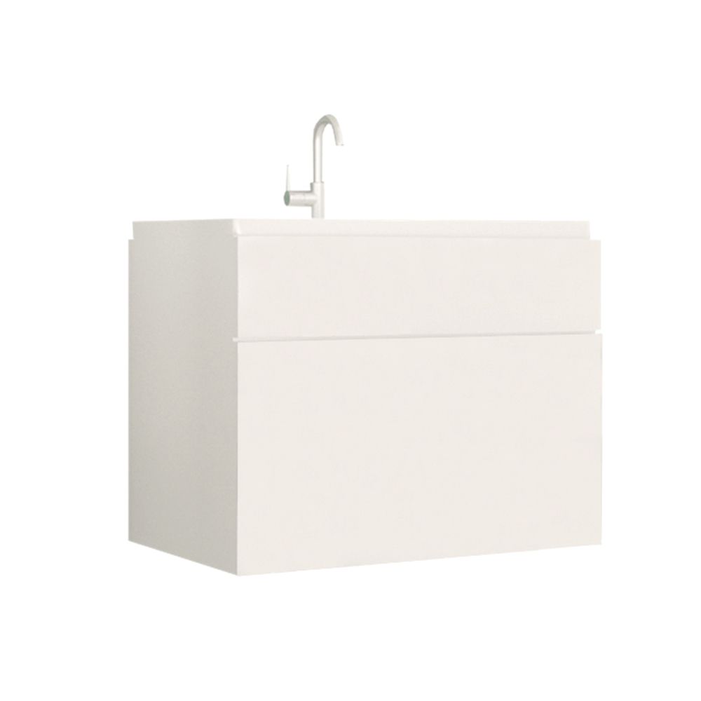 KONDELA Kúpeľňová skrinka pod umývadlo Mason WH 13 - biela / biely vysoký lesk