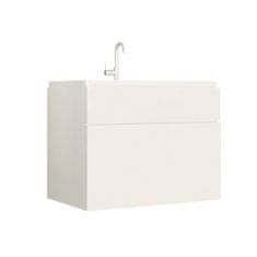KONDELA Kúpeľňová skrinka pod umývadlo Mason WH 13 - biela / biely vysoký lesk