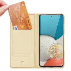 Dux Ducis Skin Pro knižkové kožené puzdro na Samsung Galaxy A73, zlaté