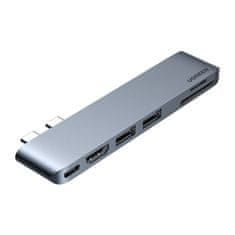Ugreen CM380 USB-C HUB adaptér pre MacBook Air / Pro, šedý