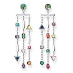 Thomas Sabo Náušnice "Farebné kamene" , H2041-983-7, Sterling Silver, 925 Sterling silver, synthetic corundum, abalone mother-of-pearl, synthetic spinel, glass-ceramic stone, simulated, zirconia