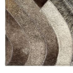 Vidaxl Koberec sivý/strieborný 160x230 cm z kúskov pravej kože so srsťou
