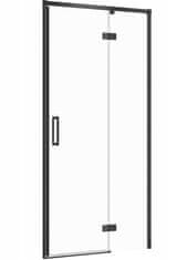 CERSANIT Larga, krídlové dvere do otvoru 100x195cm, pravé prevedenie, 6mm číre sklo, čierny profil, S932-125