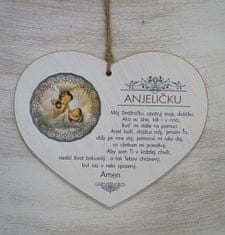 KORY Drevená tabuľka srdce4 - Anjeličku