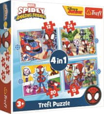 Trefl Puzzle Spidey a jeho úžasní priatelia 4v1 (12,15,20,24 dielikov)