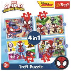 Trefl Puzzle Spidey a jeho úžasní priatelia 4v1 (12,15,20,24 dielikov)