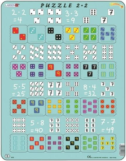 LARSEN Puzzle Násobenie s kockami 24 dielikov