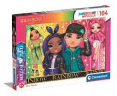 Clementoni Brilliant puzzle Rainbow High: Jade, Kryštál, River a Stella 104 dielikov