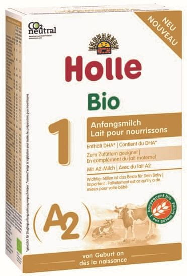 Holle Bio A2 počiatočné mlieko 1. od prvej fľaštičky 400 g x 3 ks