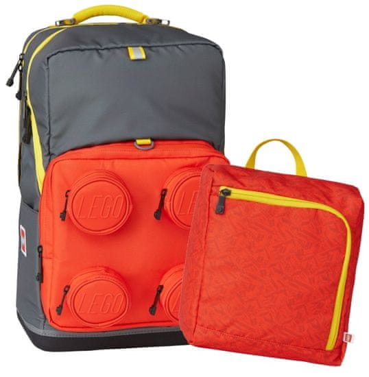 LEGO Bags Titanium/Red Signature Maxi Plus - školský batoh