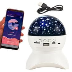 Nočný LED projektor hviezd s USB, ružová E-243-RU