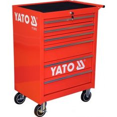 YATO Mobilná dielenská skriňa 6 zásuviek červená