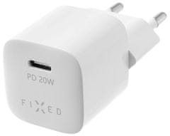 FIXED Set sieťovej nabíjačky Mini s USB-C výstupom a USB-C/Lightning kábla, podpora PD, 1 m, MFI, 20W FIXC20M-CL-WH, biely