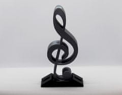 3D Special Stojan na slúchadlá v tvare huslového kľúča, čierna/strieborná