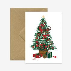 Decor By Glassor Darčekové prianie vianočný stromček s obálkou