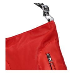 Newberry Dámska koženková crossbody kabelka s textilným uchom Barnet, červená