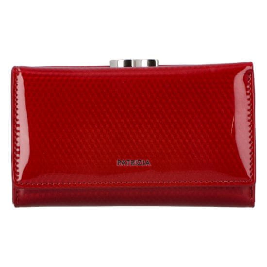Patrizia Pepe Pohodlná dámska kožená peňaženka v luxusnom dizajne Belasi, červeno lakovaná